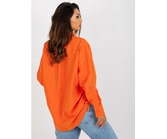 Oranžiniai oversize marškiniai su sutraukimais