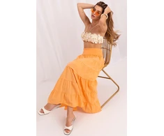 Oranžinis boho stiliaus ilgas sijonas Italy Moda