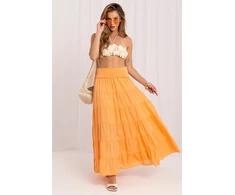 Oranžinis boho stiliaus ilgas sijonas Italy Moda