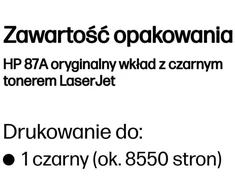 Originali HP 87A juoda LaserJet dažų kasetė