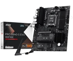 Pagrindinė plokštė PRO B840-S EVO WIFI6E | MSI procesorių šeima AMD | Procesoriaus lizdas AM5 | Palaikomos standžiojo disko sąsajos SATA, M.2 | SATA jungčių skaičius 4