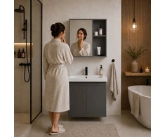 Pakabinama vonios spintelė su praustuvu ir veidrodžiu, „ModernHome“ baldų komplektas