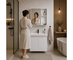 Pakabinama vonios spintelė su praustuvu ir veidrodžiu, „ModernHome“ baldų komplektas