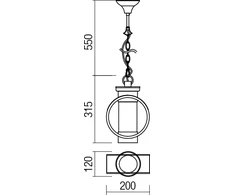Pakabinamas šviestuvas Pakabinamas lauko šviestuvas COMPASS, E27, kavos sp., 9572