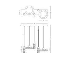 Pakabinamas šviestuvas, 3xGU10 + 14W 3000K integruotas LED, smėlio/rudos sp., 25451