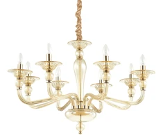 Pakabinamas šviestuvas Ideal Lux Suspended lamp with 8 lights DANIELI, E14, transparent