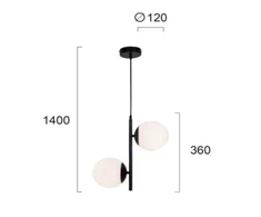 Pakabinamas šviestuvas ANOUK 2/LIGHTS, G9, juodas, 4233300