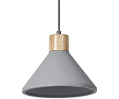 Pakabinamas šviestuvas CONCRETE WOOD, E27, tamsiai pilkos/medienos sp.