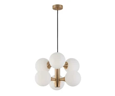Pakabinamas šviestuvas GLOBE, 6xE14, baltos/aukso/juodos sp., 3094400