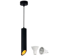 Pakabinamas šviestuvas, GU10, juodas, 60x300mm, su 5W, 2700K LED lempute