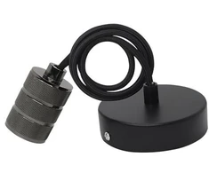 Pakabinamas šviestuvas- lemputės laikiklis, E27, juodas