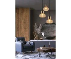 Pakabinamas šviestuvas MANDY, 3xE27, gintaro/juodos sp., 4295900