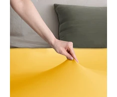 Paklodė DecoKing Amber Geltona, 180x200 cm, su guma