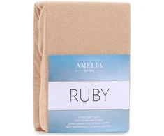 Paklodė su guma frotinė smėlio spalvos Amelia Home Ruby
