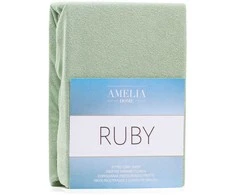 Paklodė su guma frotinė šviesiai žalios spalvos Amelia Home Ruby