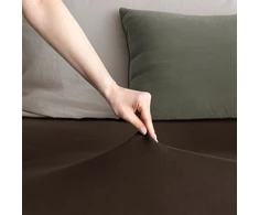 Paklodė DecoKing Amber, tamsiai ruda, 90x200 cm, su guma