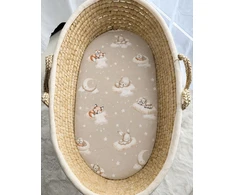 Paklodė su guma kūdikio vežimėliui ir Moses krepšio čiužiniui 75 × 35 cm My Sweet Baby Twinkle Woodland