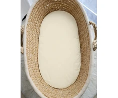 Paklodė su guma kūdikio vežimėliui ir Moses krepšiui 75 × 35 cm, kreminė
