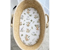 Paklodė su guma Moses krepšiui ir lopšiui 75 × 35 cm My Sweet Baby Little Safari