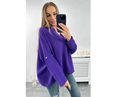 Palaidinė su užlenkiamomis rankovėmis, tamsiai violetinė
