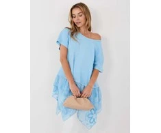 Palaidinė šviesiai mėlyna moteriška oversize