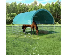 Palapinė gyvuliams, žalia, 3,7x3,7m, PVC (310028+310029)