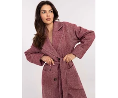 Paltas moterims LK-PL-509835.19 bordo spalvos