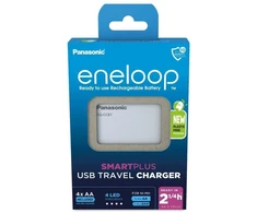 Ausinės PANASONIC SMARTPLUS USB ĮKROVIKLIS + 4 x AA ENELOOP 2000 mAh