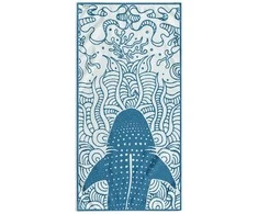 Paplūdimio rankšluostis 90 × 180 cm, mėlynos spalvos SHARK
