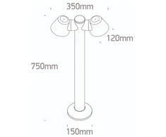 Pastatomas lauko šviestuvas, 2xGU10, antracito sp., IP65, 67534C/AN