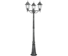 Pastatomas lauko šviestuvas FIRENZE, juodos/sidabro sp., 3xE27, IP44