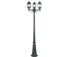 Pastatomas lauko šviestuvas SANTIAGO, juodos/žalios sp., 3xE27, IP44