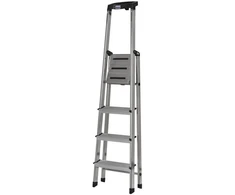 Pastatomos kopėčios su 4 pakopomis Krause Safety, sidabrinės