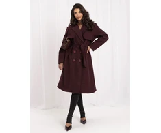 Moteriškas dvieilis demisezoninis paltas Italy Moda, bordo