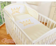 Patalynės komplektas 2 dalių kreminis Little Prince/Princess – saldžiam ir jaukiam miegui.