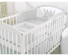 Patalynės komplektas 2 dalių pilkas Little Prince/Princess – jaukumui ir saldžiam miegui.