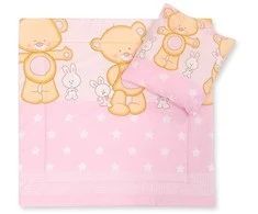 Patalynės komplektas kūdikiui Cuddly Teddy Bear Pram – jaukumui ir saldžiam miegui.