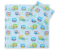 Patalynės komplektas kūdikiui su antklode ir pagalve Owls – jaukumui ir saldžiam miegui.