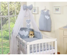 Patalynės komplektas su tinkleliu Hanging Hearts pilkas