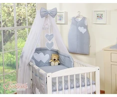 Patalynės komplektas su tinkleliu Hanging Hearts pilkas