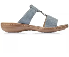 Patogios moteriškos šlepetės su „Velcro“ užsegimu, mėlynos, Rieker 60885-12