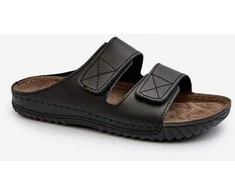 Patogios šlepetės su Velcro dirželiais juodos
