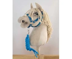 Super Hobby Horse Pavadėlis hobi arkliukui, dviguba virvė, turkio spalvos