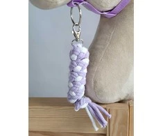 Super Hobby Horse Pavadėlis hobi arkliukui, dviguba virvė, baltas-violetinis