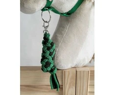 Super Hobby Horse Pavadėlis hobi arkliukui, juodai žalias, pintas