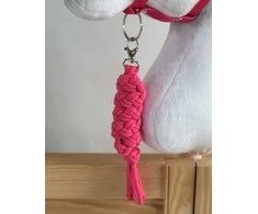 Pavadėlis hobi arkliukui, tamsiai rožinis, pintas