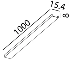 Paviršinio magnetinės sistemos bėgelio MINI_LINE 42 dangtelis, juodas, 1m