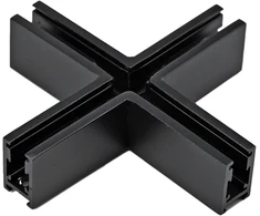 Paviršinio magnetinės sistemos ZAMBELIS MAGNETIC 5MM bėgelio X formos sujungimas, matinės juodos sp., 48V, 2515