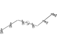 Lubinis šviestuvas Paviršinis akcentinis šviestuvas SPOT, 6xGU10, sidabro sp., su 6x2,6W 2700K LED lemputėm