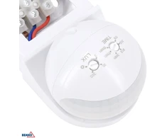 Bemko Paviršinis judesio daviklis, baltas, IP44, max 800W, 180°, max 12m